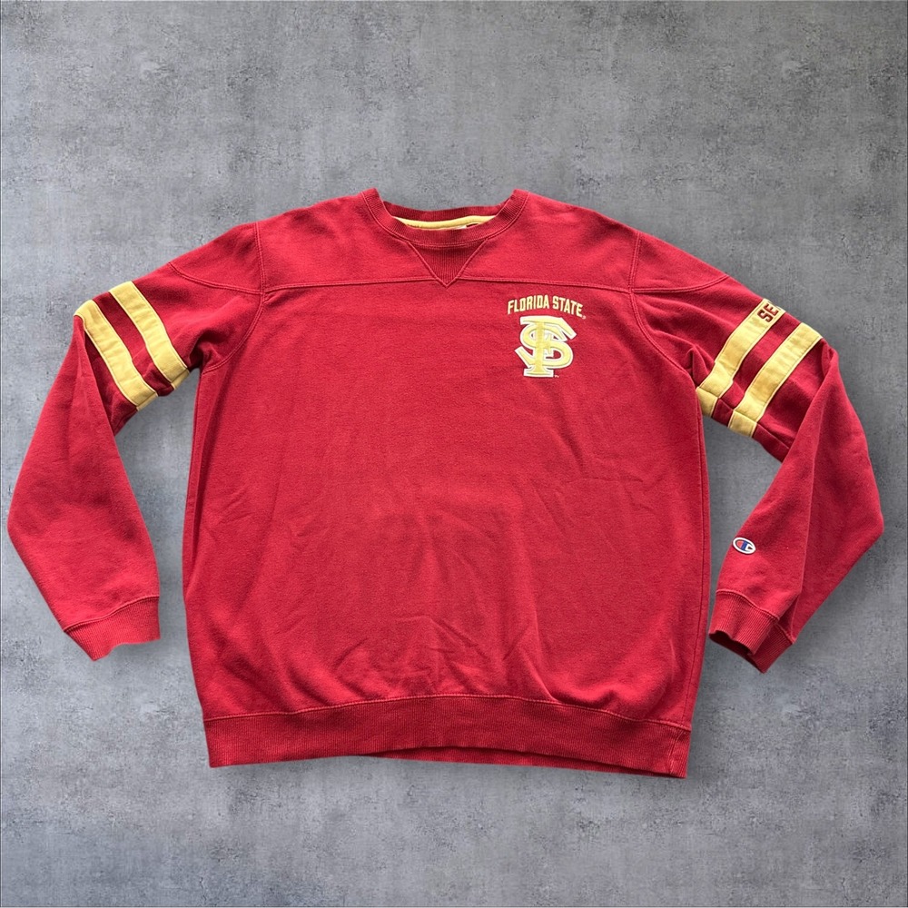 Champion Florida State Seminoles Sweatshirt Mens Large Red FSU Y2K Collegiate